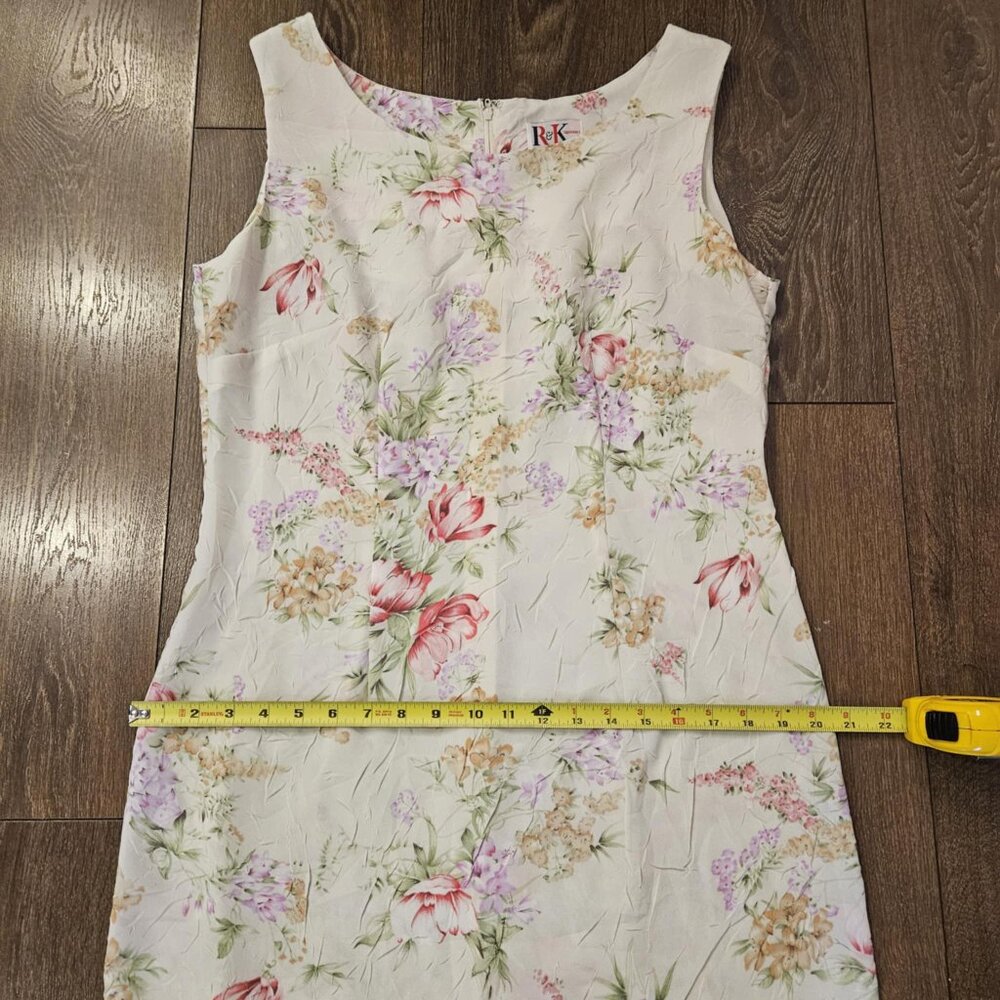 Vintage R&K Originals Light Cream Floral Cottage Style Maxi/Flare Dress Size M - Picture 13 of 16